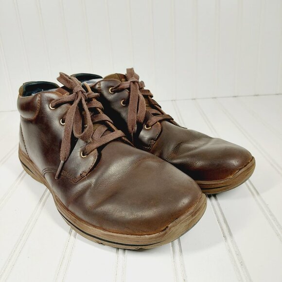 Skechers Harper Melden Men's Casual Lightweight Brown Leather Lace Up Shoes A739 - Picture 4 of 11